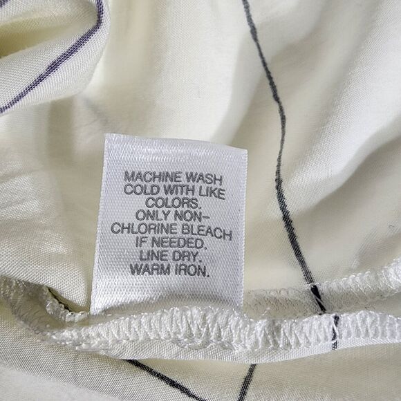 J Jill Womens Tunic Blouse Medium Popover Ivory Windowpane Check Half Button - Picture 9 of 9